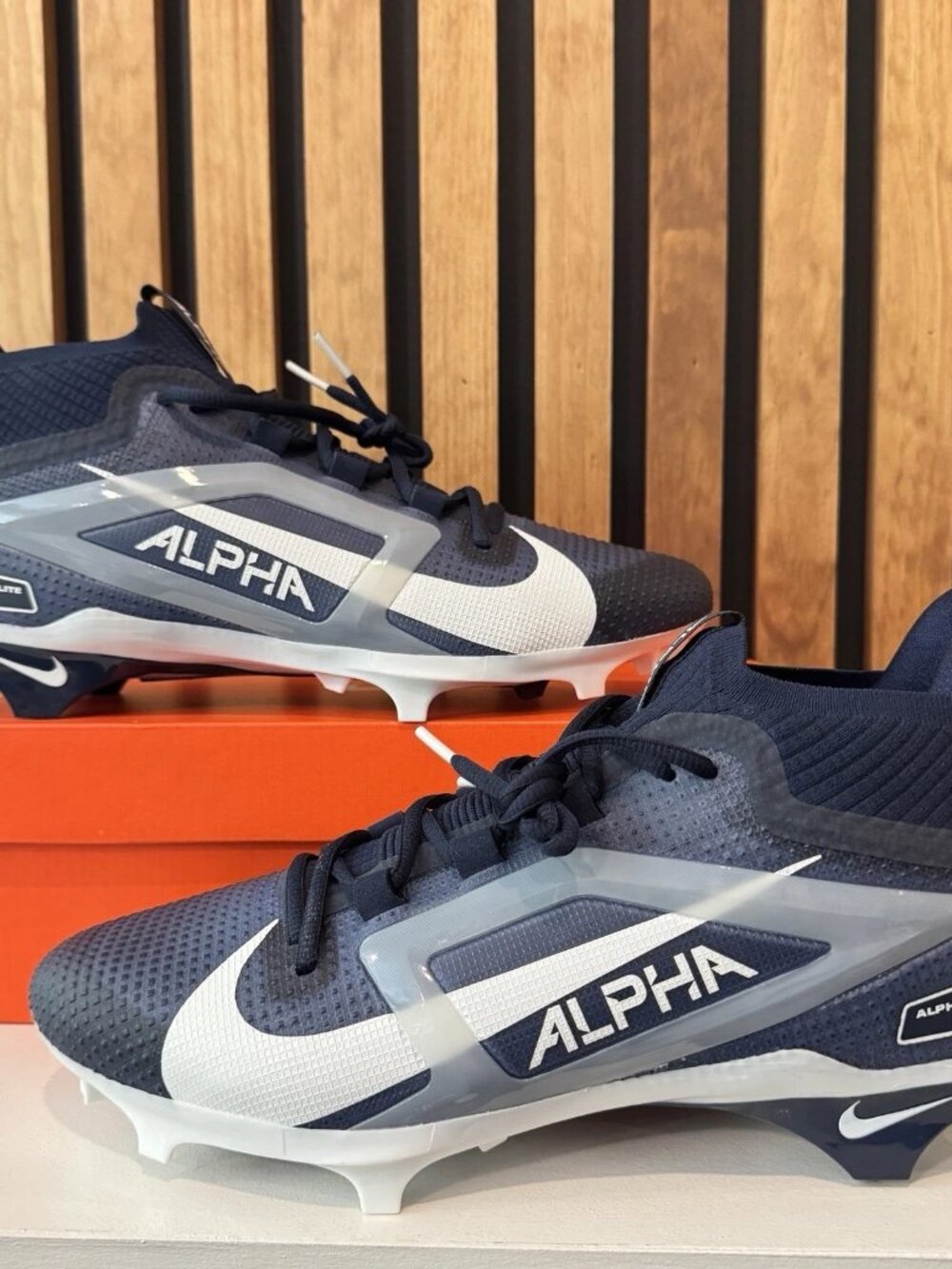 SIZE 13 - Nike Alpha Menace 4 Elite Football Cleats Navy Blue White IB2501-400